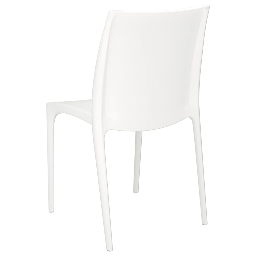 White Polypropylene Garden Chairs Set of 2 - 50x46x80 cm