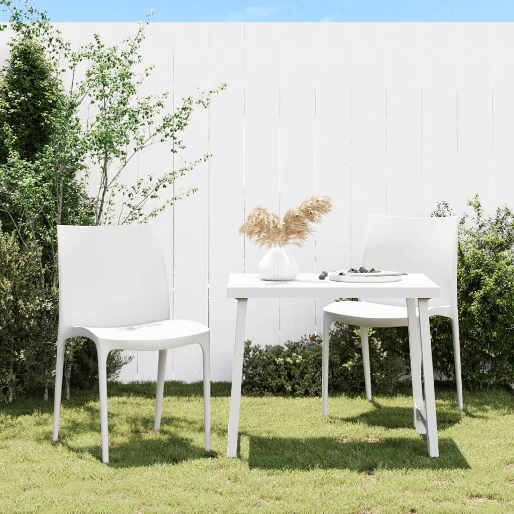 White Polypropylene Garden Chairs Set of 2 - 50x46x80 cm