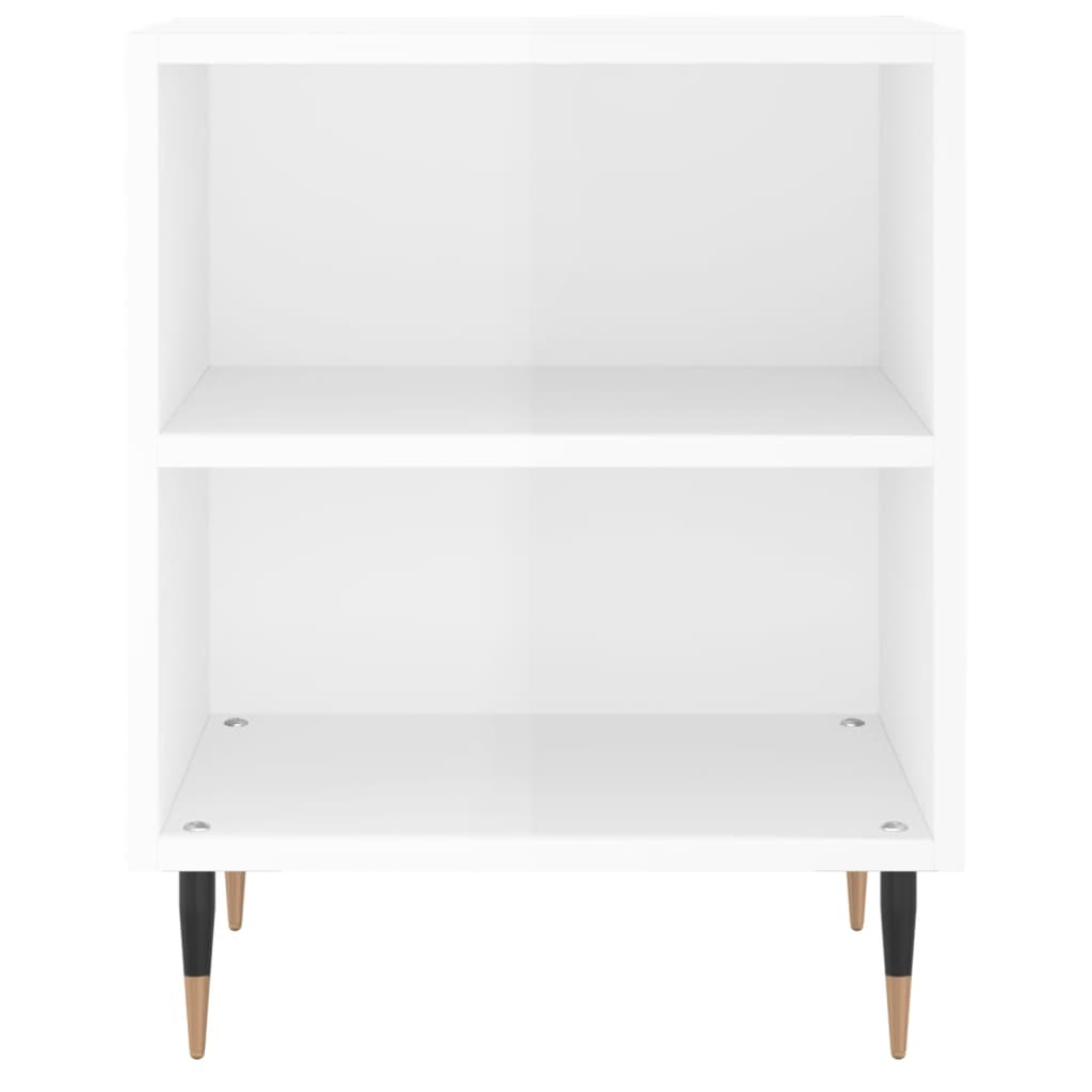 High Gloss White Bedside Cabinet 40x30x50 cm - Engineered Wood