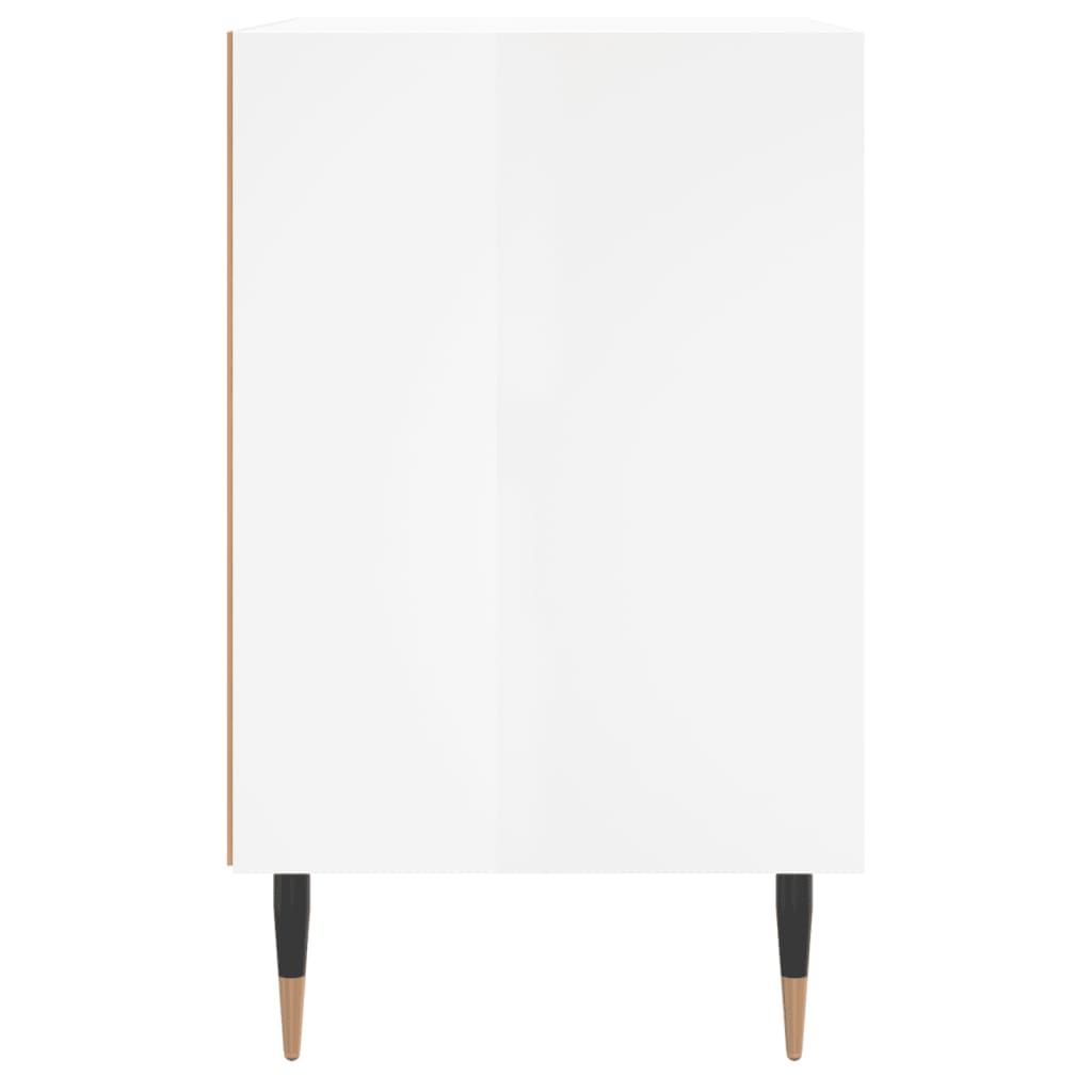 High Gloss White Bedside Cabinet 40x30x50 cm - Engineered Wood