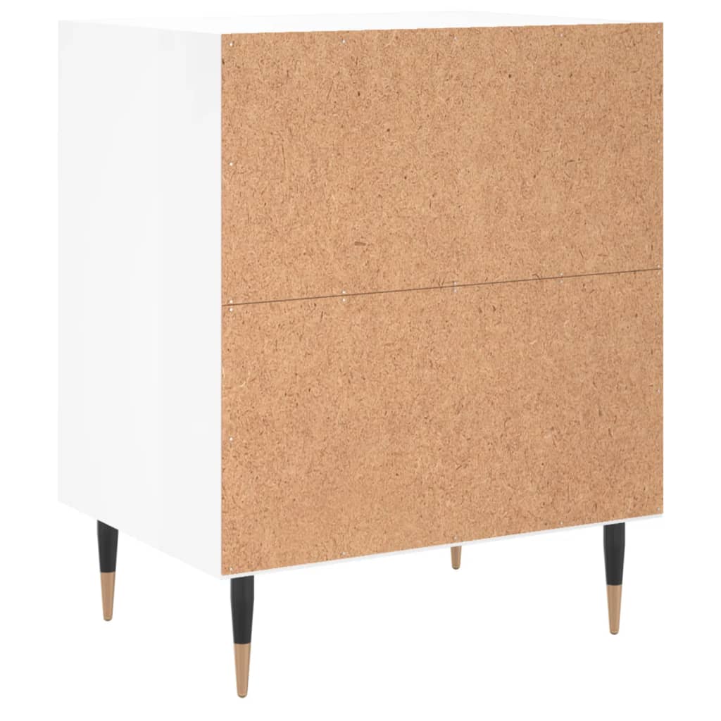High Gloss White Bedside Cabinet 40x30x50 cm - Engineered Wood