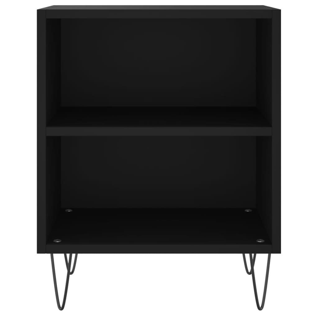 Black Engineered Wood Bedside Cabinets Set of 2 (40x30x50 cm)