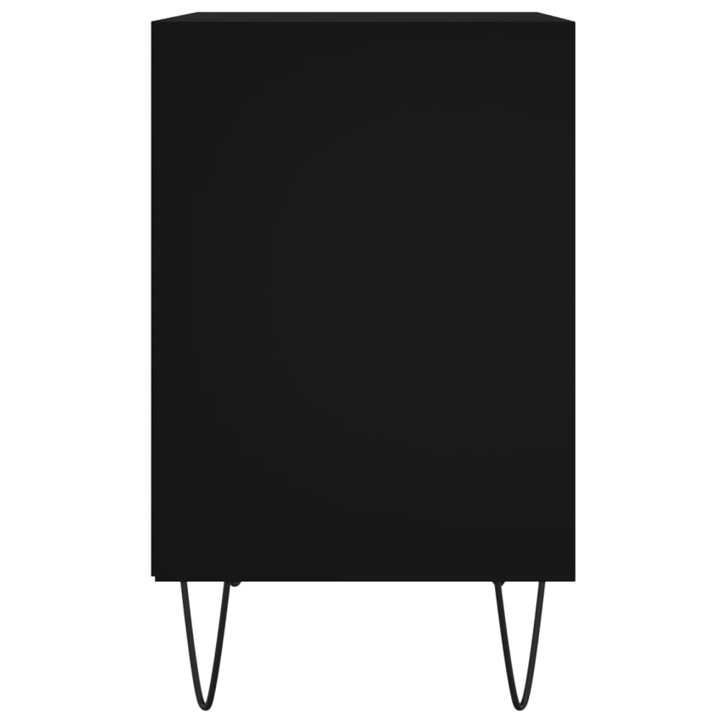 Black Engineered Wood Bedside Cabinets Set of 2 (40x30x50 cm)