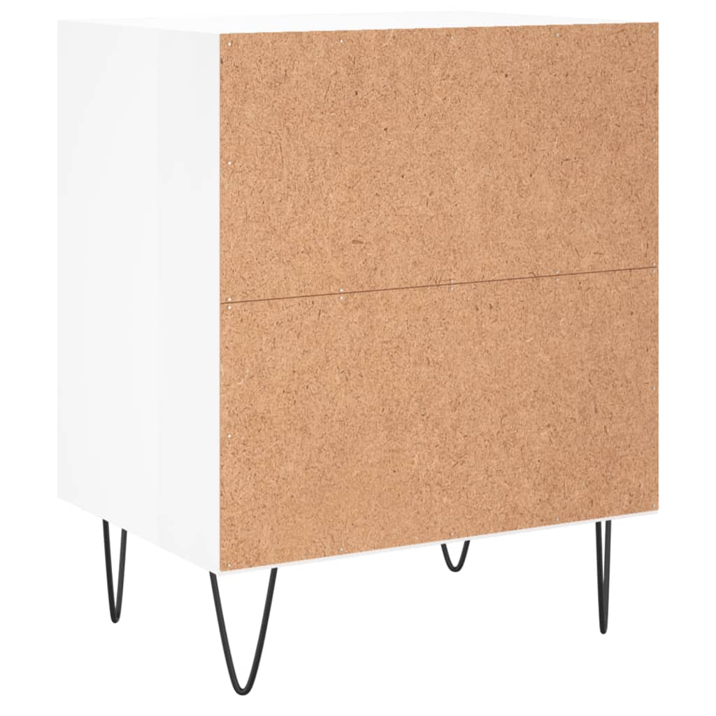 Bedside Cabinet High Gloss White 40x30x50 cm Engineered Wood