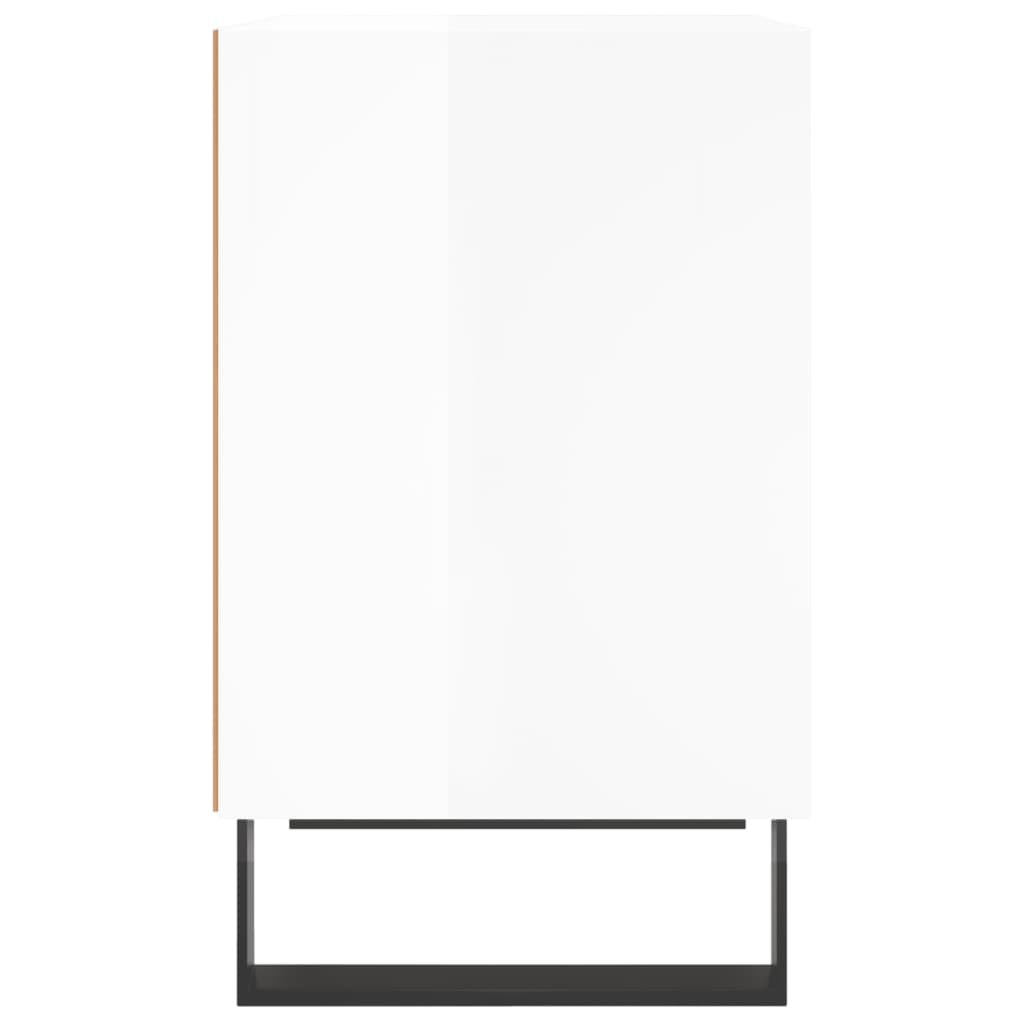 Elegant High Gloss White Bedside Cabinets, Set of 2, 40x30x50 cm