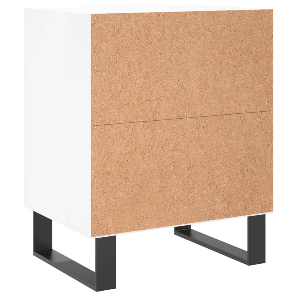 Elegant High Gloss White Bedside Cabinets, Set of 2, 40x30x50 cm