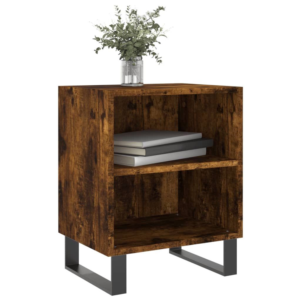 Smoked Oak Bedside Cabinets Set, 40x30x50 cm Engineered Wood
