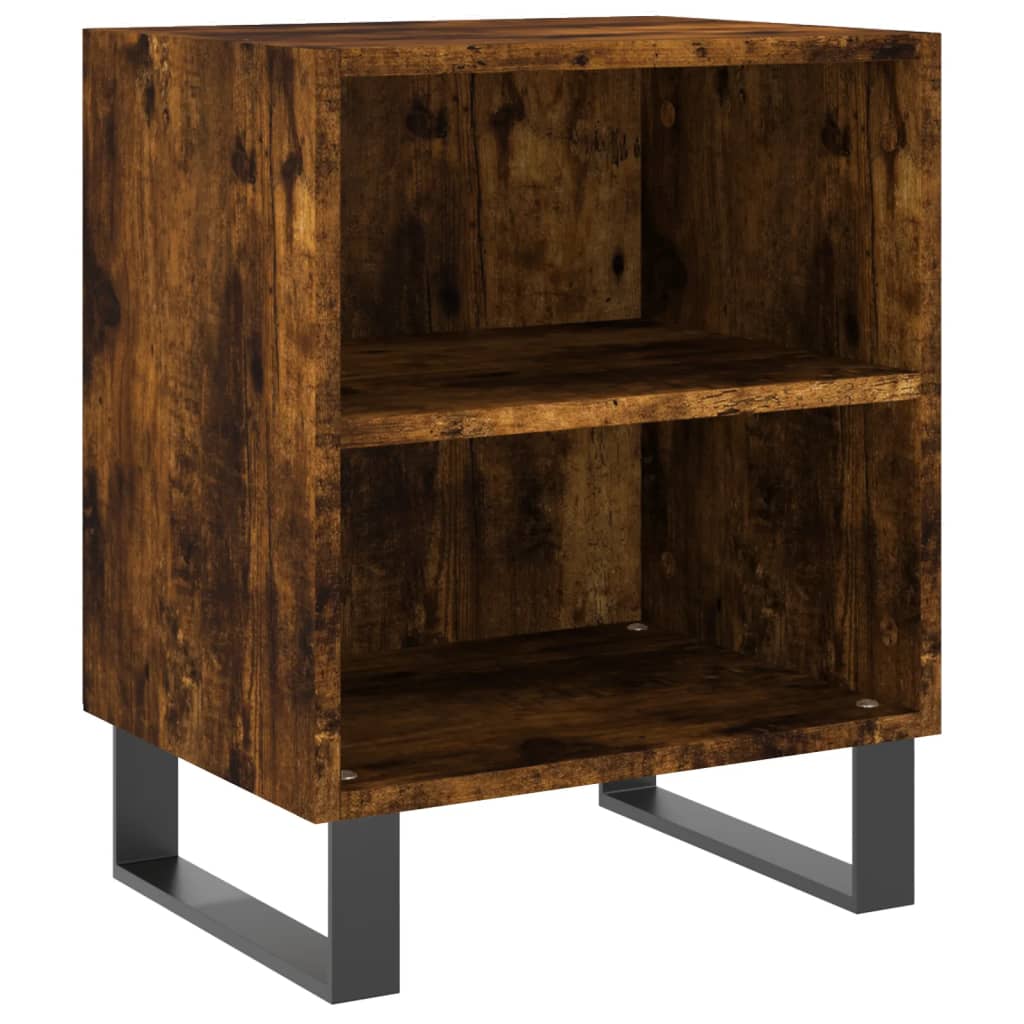 Smoked Oak Bedside Cabinets Set, 40x30x50 cm Engineered Wood