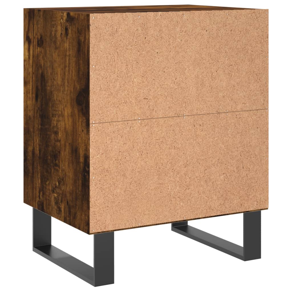 Smoked Oak Bedside Cabinets Set, 40x30x50 cm Engineered Wood