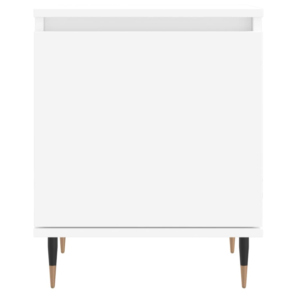 White Bedside Cabinets Set of 2 - 40x30x50 cm, Engineered Wood