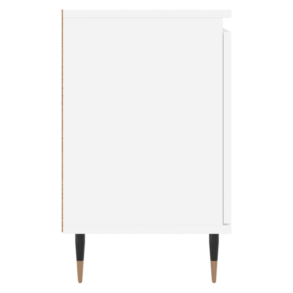 White Bedside Cabinets Set of 2 - 40x30x50 cm, Engineered Wood