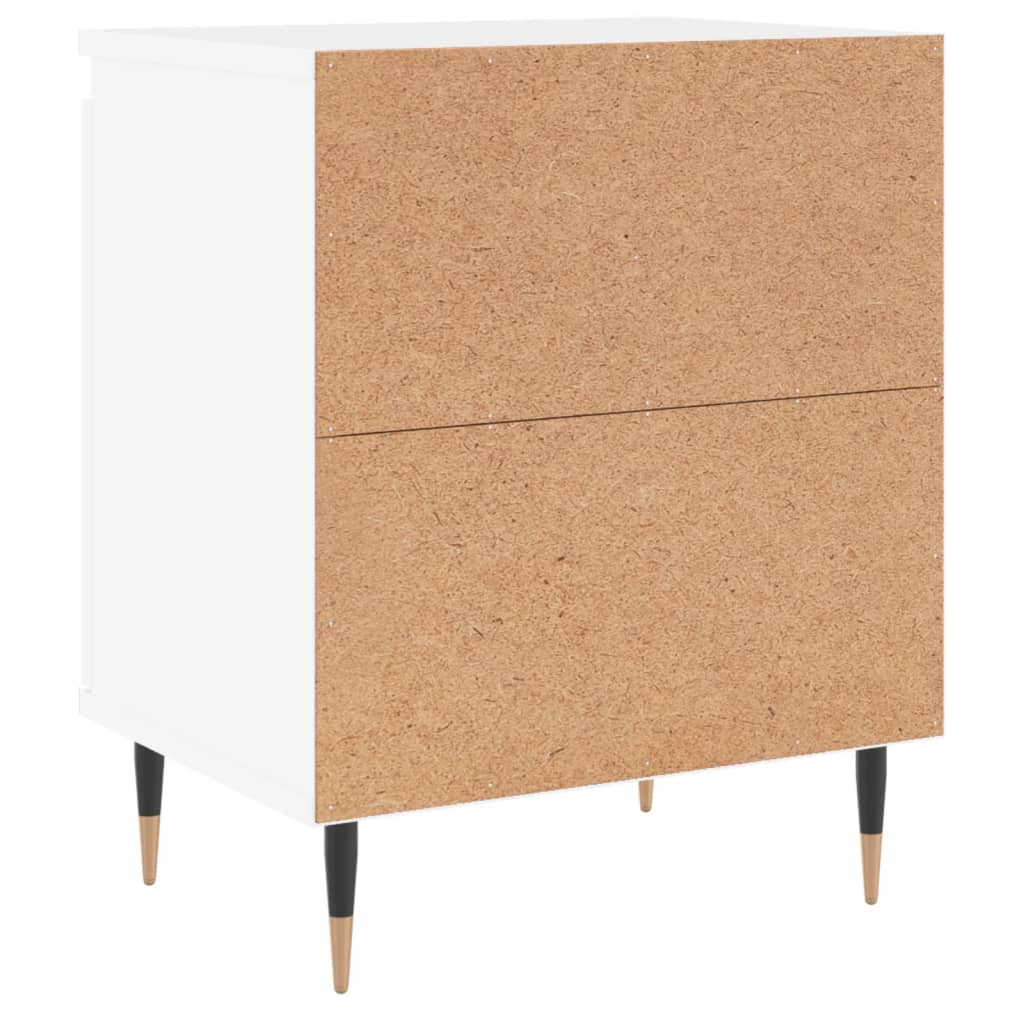 White Bedside Cabinets Set of 2 - 40x30x50 cm, Engineered Wood