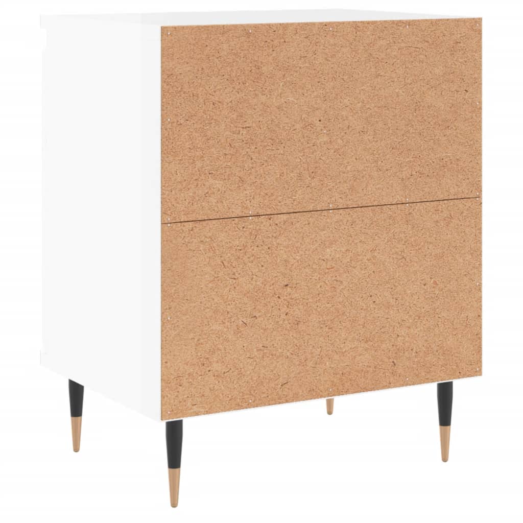 High Gloss White Bedside Cabinet, Engineered Wood, 40x30x50 cm
