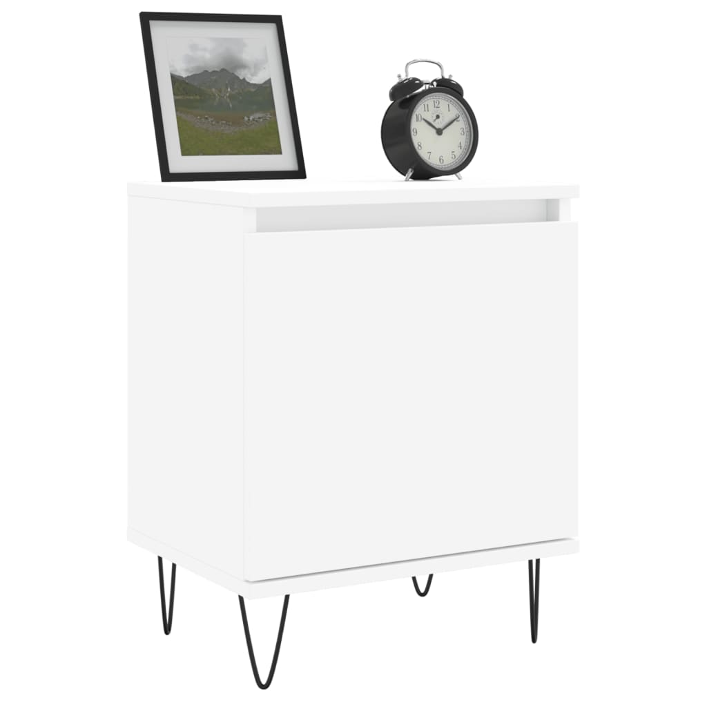 White Engineered Wood Bedside Cabinets 2 pcs - 40x30x50 cm