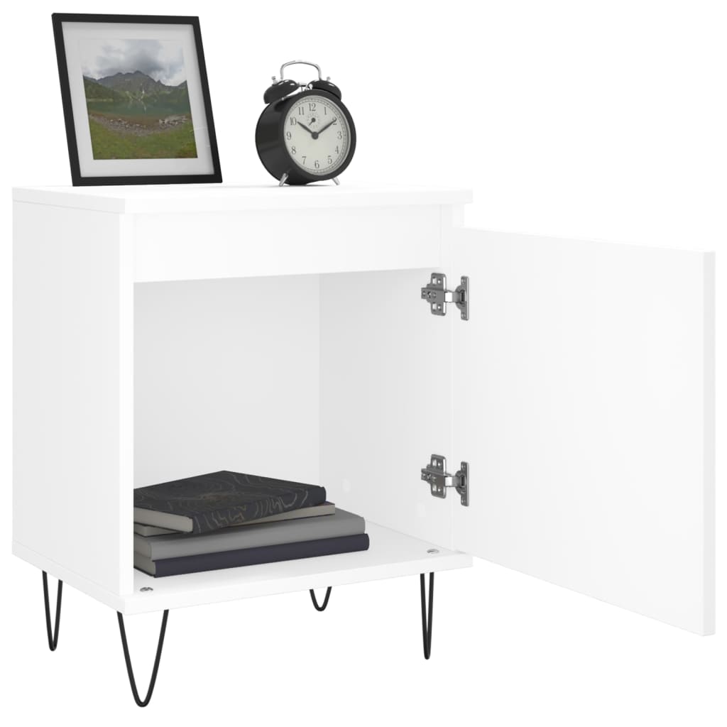 White Engineered Wood Bedside Cabinets 2 pcs - 40x30x50 cm