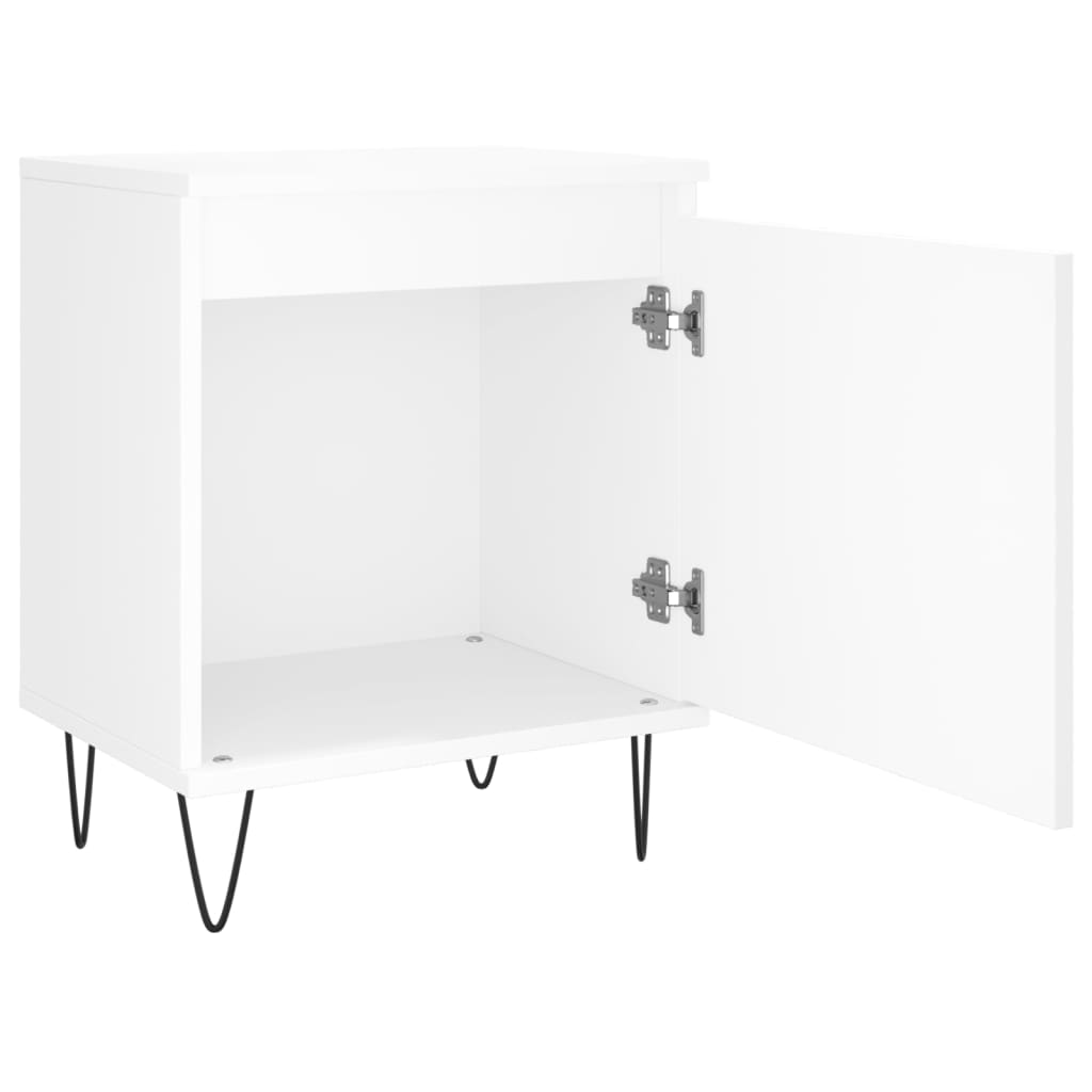 White Engineered Wood Bedside Cabinets 2 pcs - 40x30x50 cm