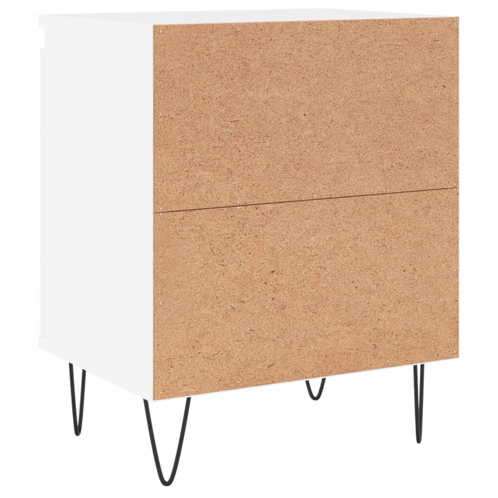 White Engineered Wood Bedside Cabinets 2 pcs - 40x30x50 cm