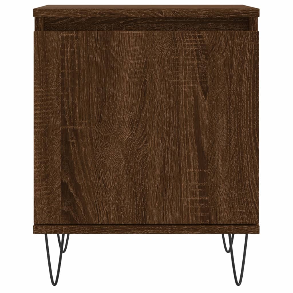 Compact Brown Oak Bedside Cabinet 40x30x50 cm - Engineered Wood