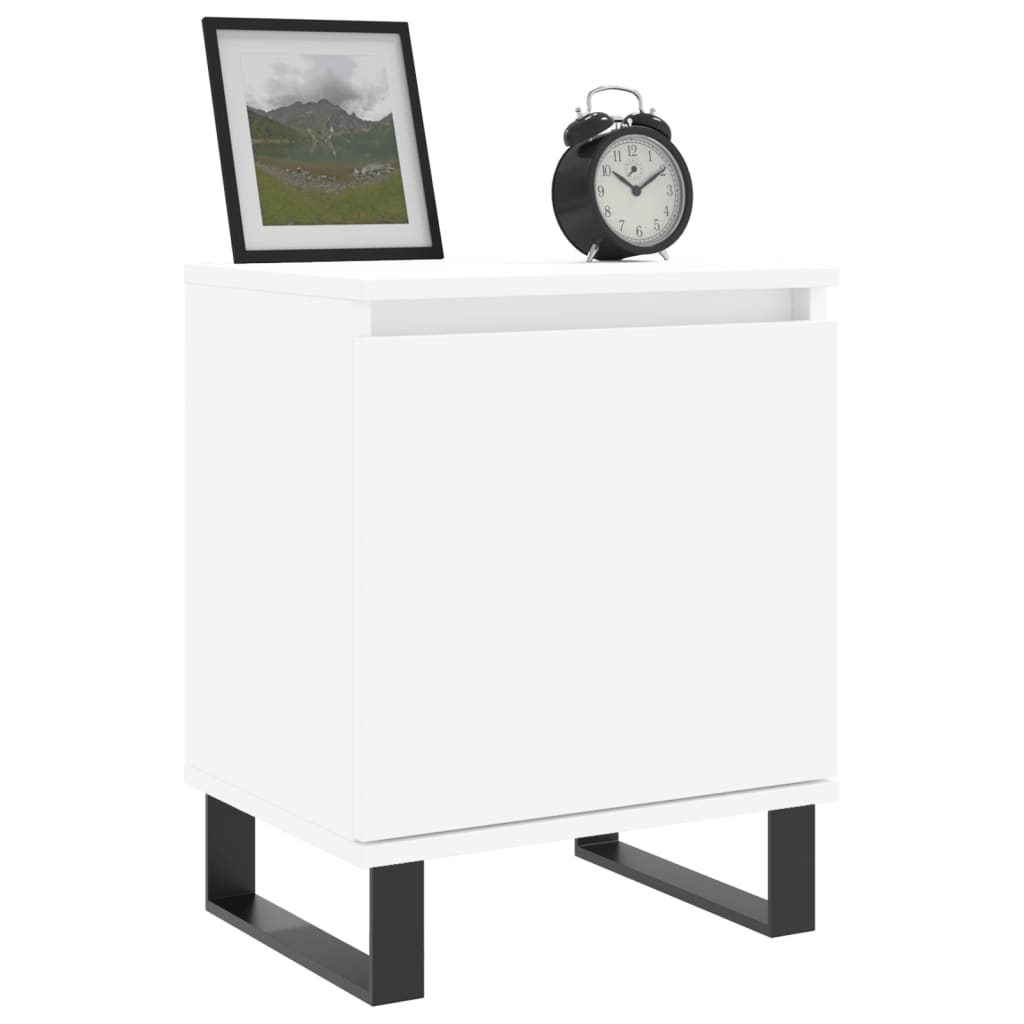 High Gloss White Bedside Cabinets - Set of 2, 40x30x50 cm