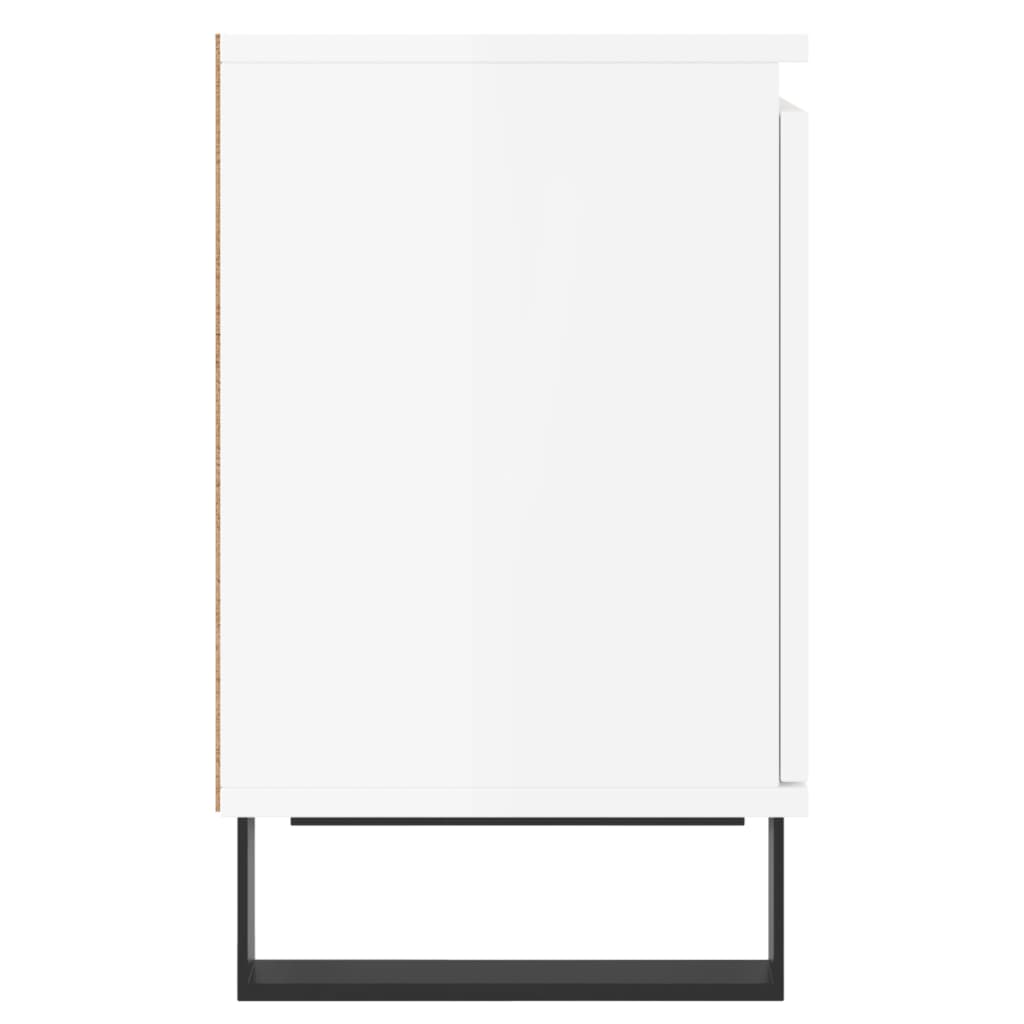 High Gloss White Bedside Cabinets - Set of 2, 40x30x50 cm