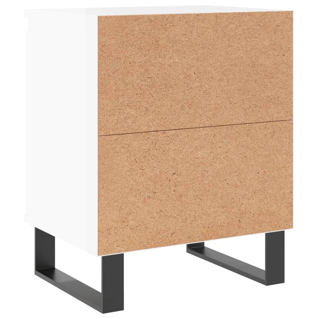 High Gloss White Bedside Cabinets - Set of 2, 40x30x50 cm