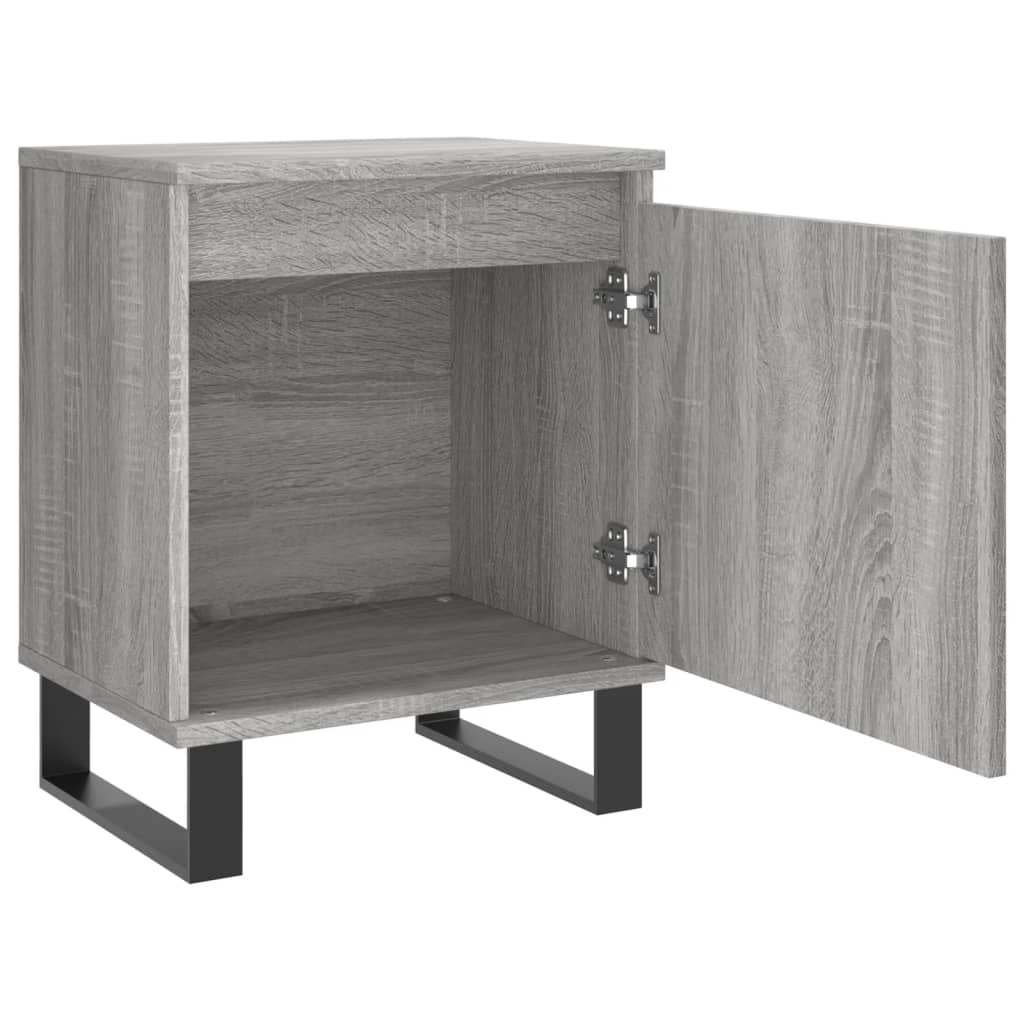 Grey Sonoma Bedside Cabinets Set of 2 - 40x30x50 cm Engineered Wood