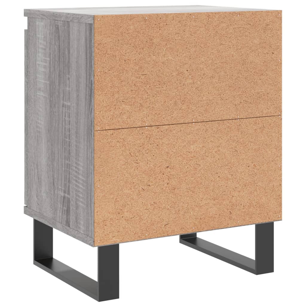 Grey Sonoma Bedside Cabinets Set of 2 - 40x30x50 cm Engineered Wood