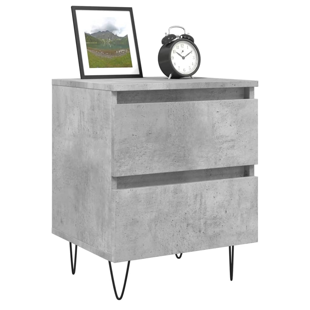 Concrete Grey Bedside Cabinet, 40x35x50 cm, Engineered Wood