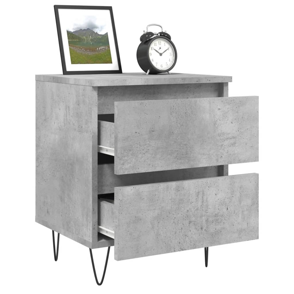Concrete Grey Bedside Cabinet, 40x35x50 cm, Engineered Wood