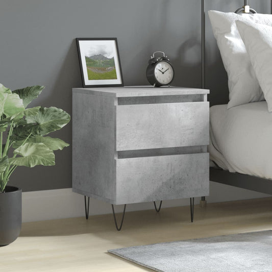 Concrete Grey Bedside Cabinet, 40x35x50 cm, Engineered Wood