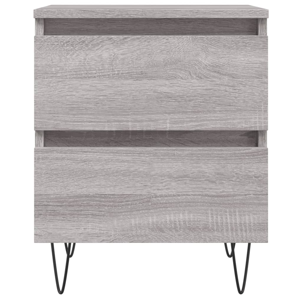 Grey Sonoma Bedside Cabinets Set of 2 - Engineered Wood, 40x35x50 cm
