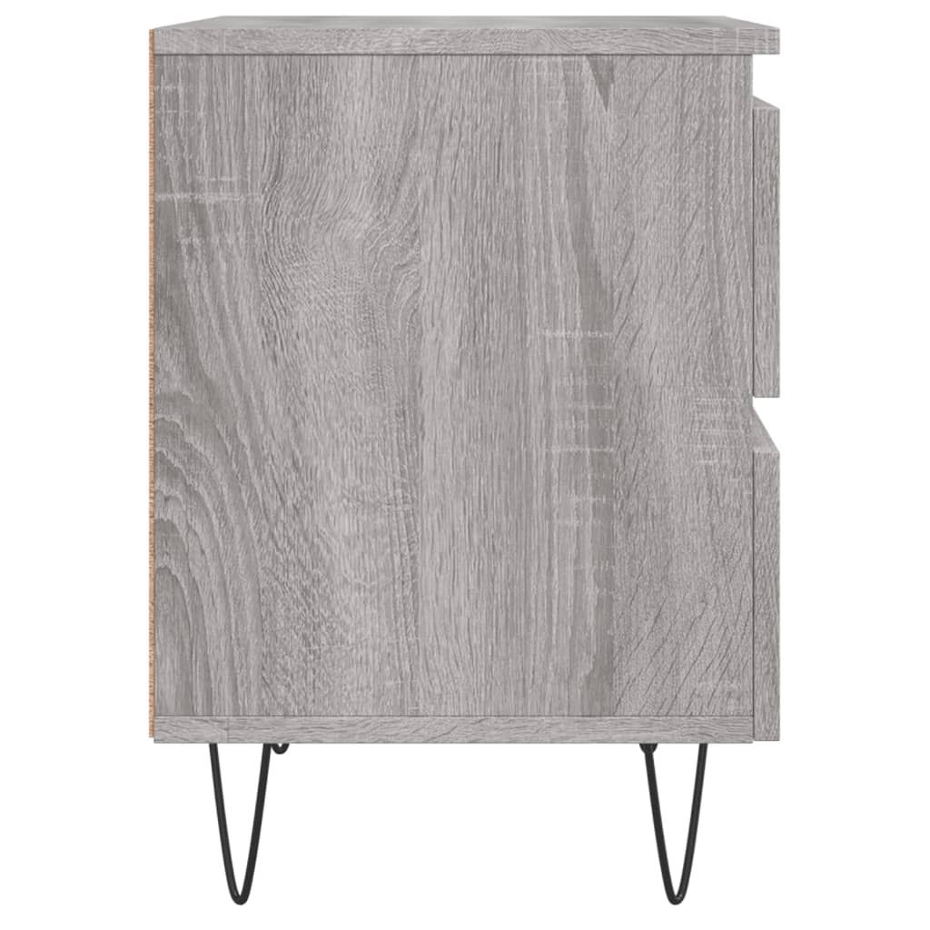 Grey Sonoma Bedside Cabinets Set of 2 - Engineered Wood, 40x35x50 cm