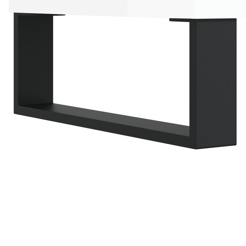 High Gloss White Bedside Cabinets Set, Engineered Wood, 2 Pcs