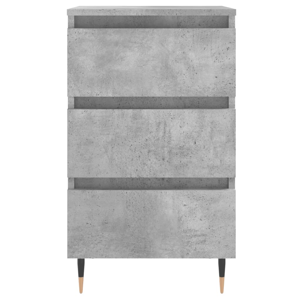 Concrete Grey Bedside Cabinets Set of 2 - Engineered Wood, 40x35x69cm