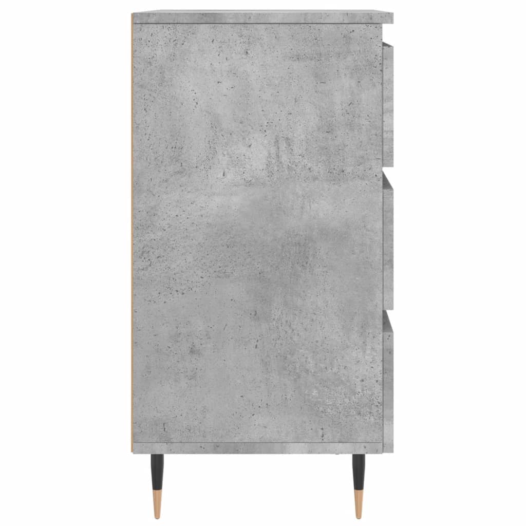 Concrete Grey Bedside Cabinets Set of 2 - Engineered Wood, 40x35x69cm