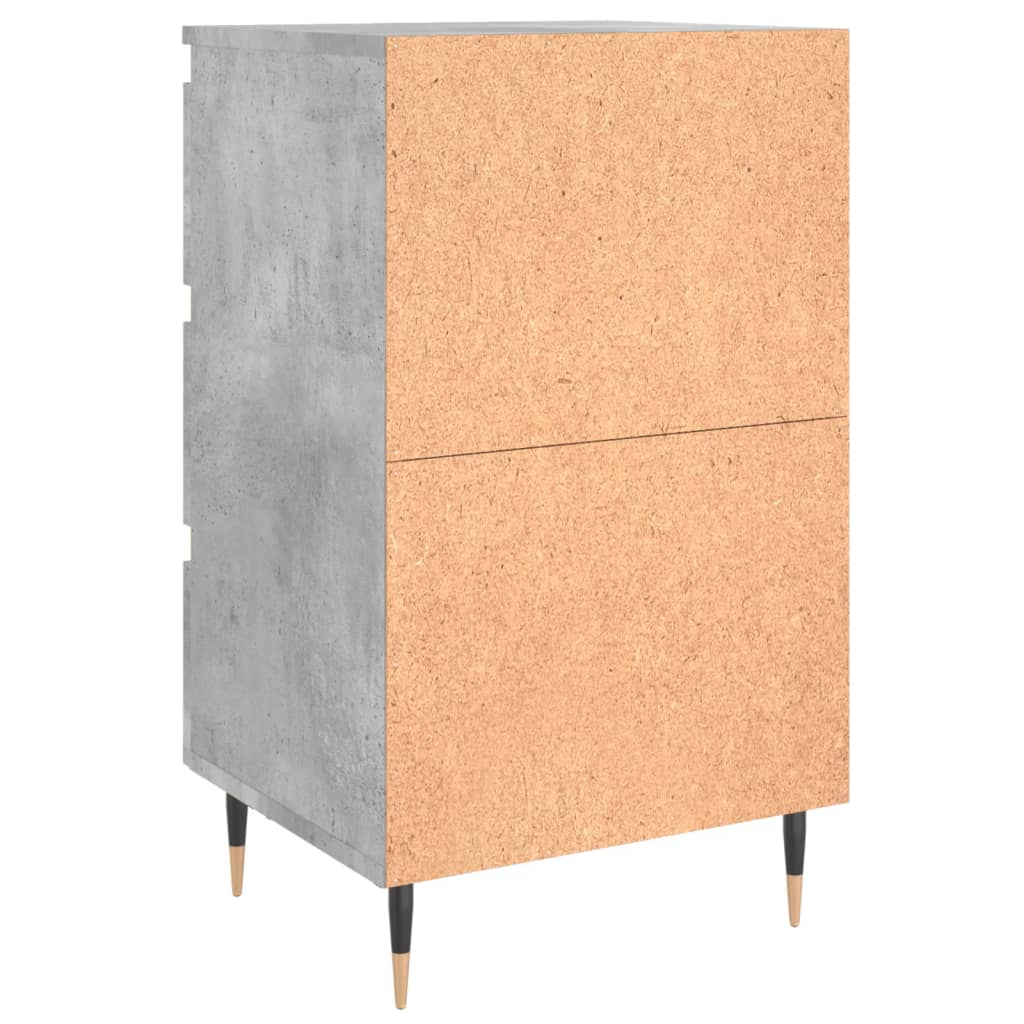 Concrete Grey Bedside Cabinets Set of 2 - Engineered Wood, 40x35x69cm