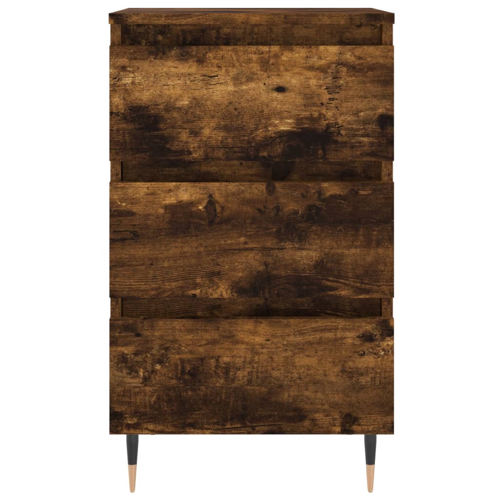 Smoked Oak Bedside Cabinets Set of 2 - 40x35x69 cm Engineered Wood