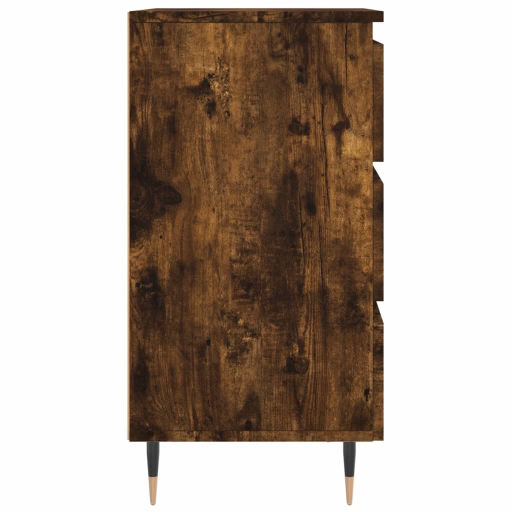 Smoked Oak Bedside Cabinets Set of 2 - 40x35x69 cm Engineered Wood