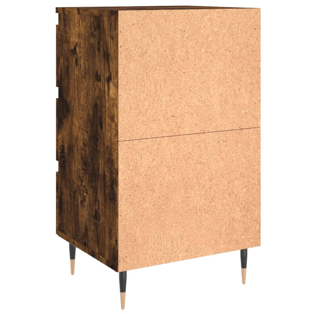 Smoked Oak Bedside Cabinets Set of 2 - 40x35x69 cm Engineered Wood
