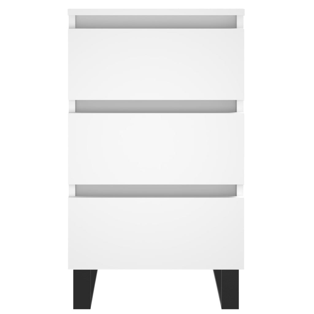White Bedside Cabinets Set of 2, 40x35x69 cm - Engineered Wood