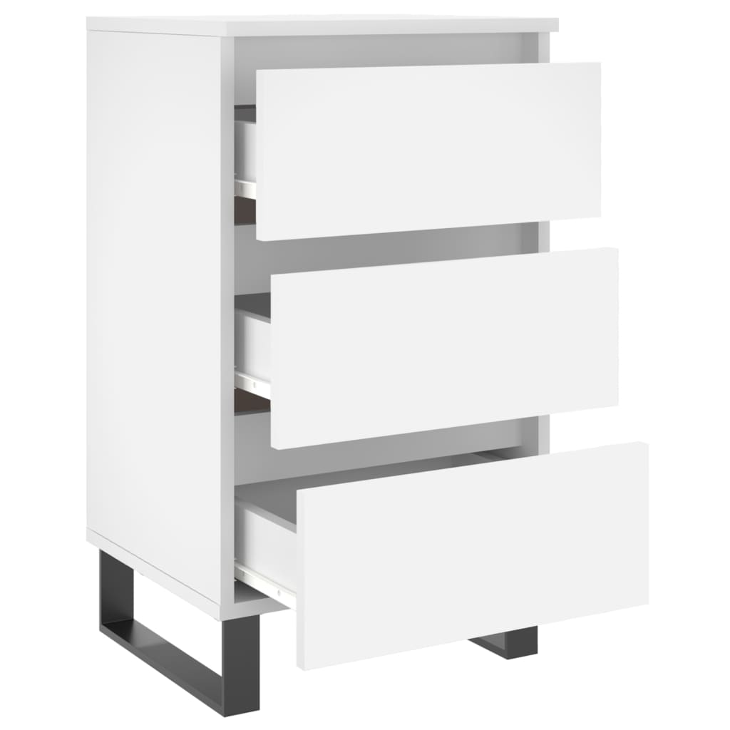 White Bedside Cabinets Set of 2, 40x35x69 cm - Engineered Wood