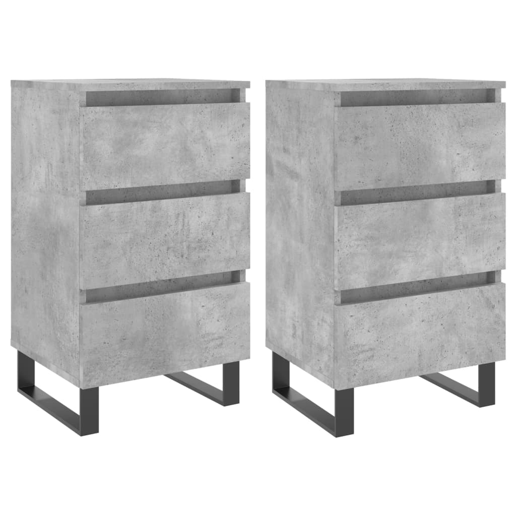 Concrete Grey Bedside Cabinets 2pcs, Engineered Wood, 40x35x69 cm