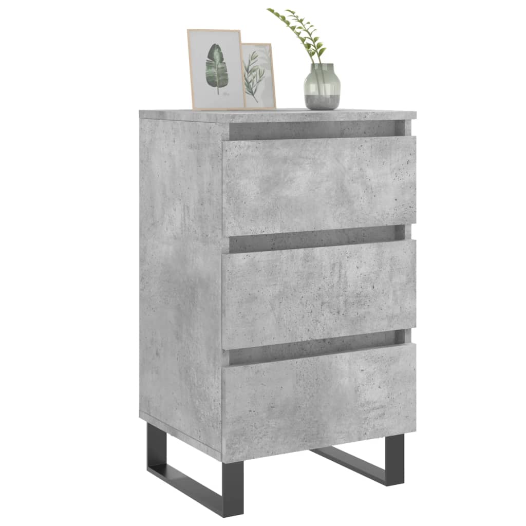 Concrete Grey Bedside Cabinets 2pcs, Engineered Wood, 40x35x69 cm