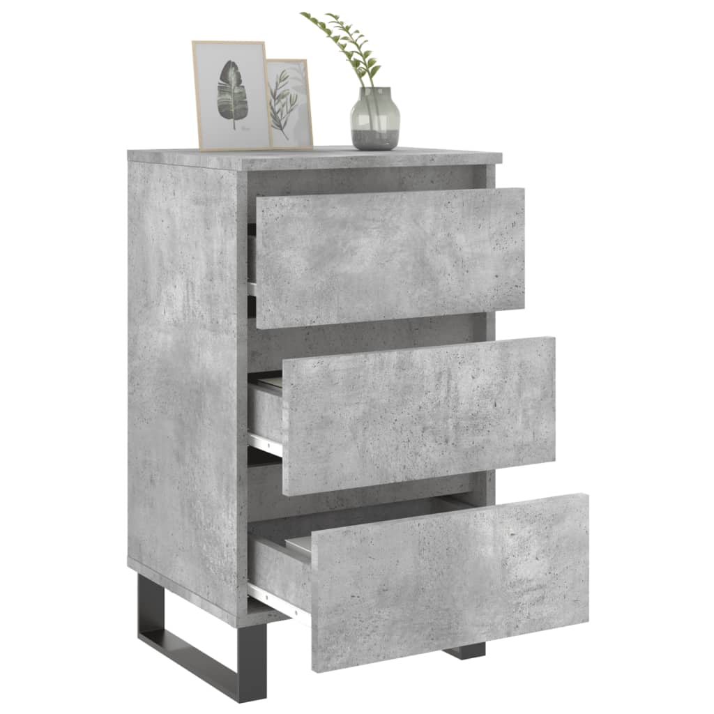 Concrete Grey Bedside Cabinets 2pcs, Engineered Wood, 40x35x69 cm