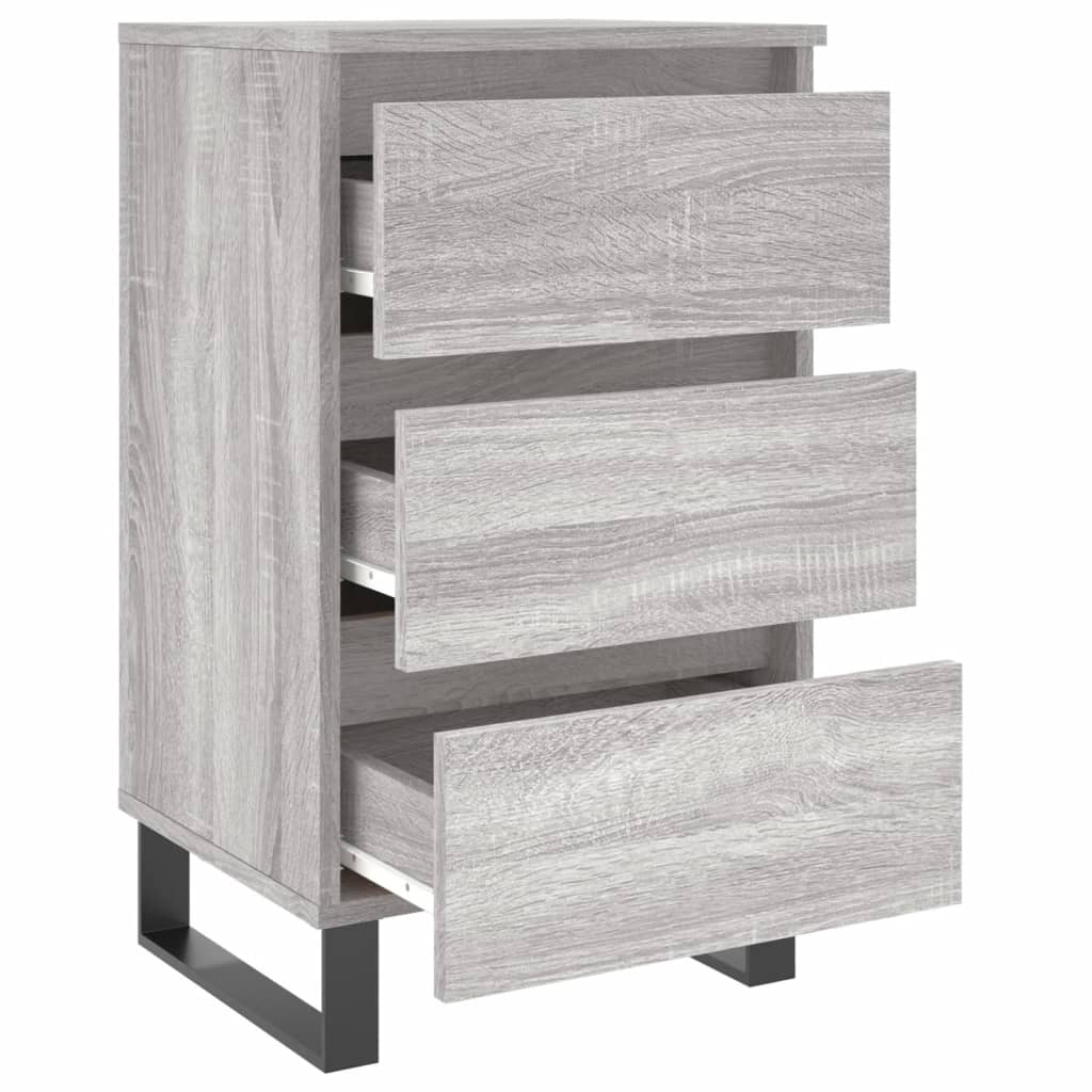 2 Grey Sonoma Bedside Cabinets 40x35x69 cm Engineered Wood