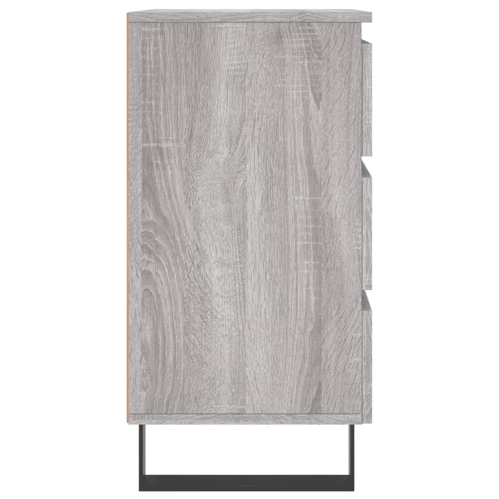 2 Grey Sonoma Bedside Cabinets 40x35x69 cm Engineered Wood