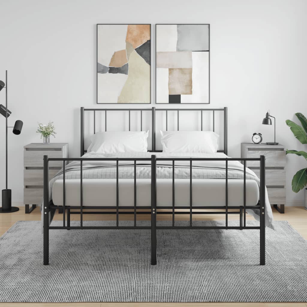 2 Grey Sonoma Bedside Cabinets 40x35x69 cm Engineered Wood