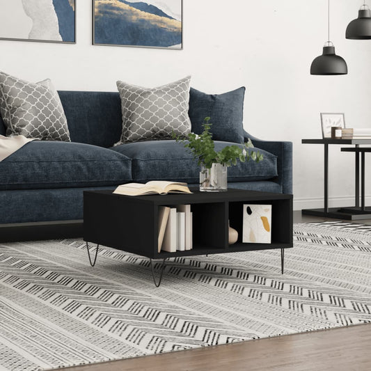 Coffee Table Black 60x60x30 cm Engineered Wood