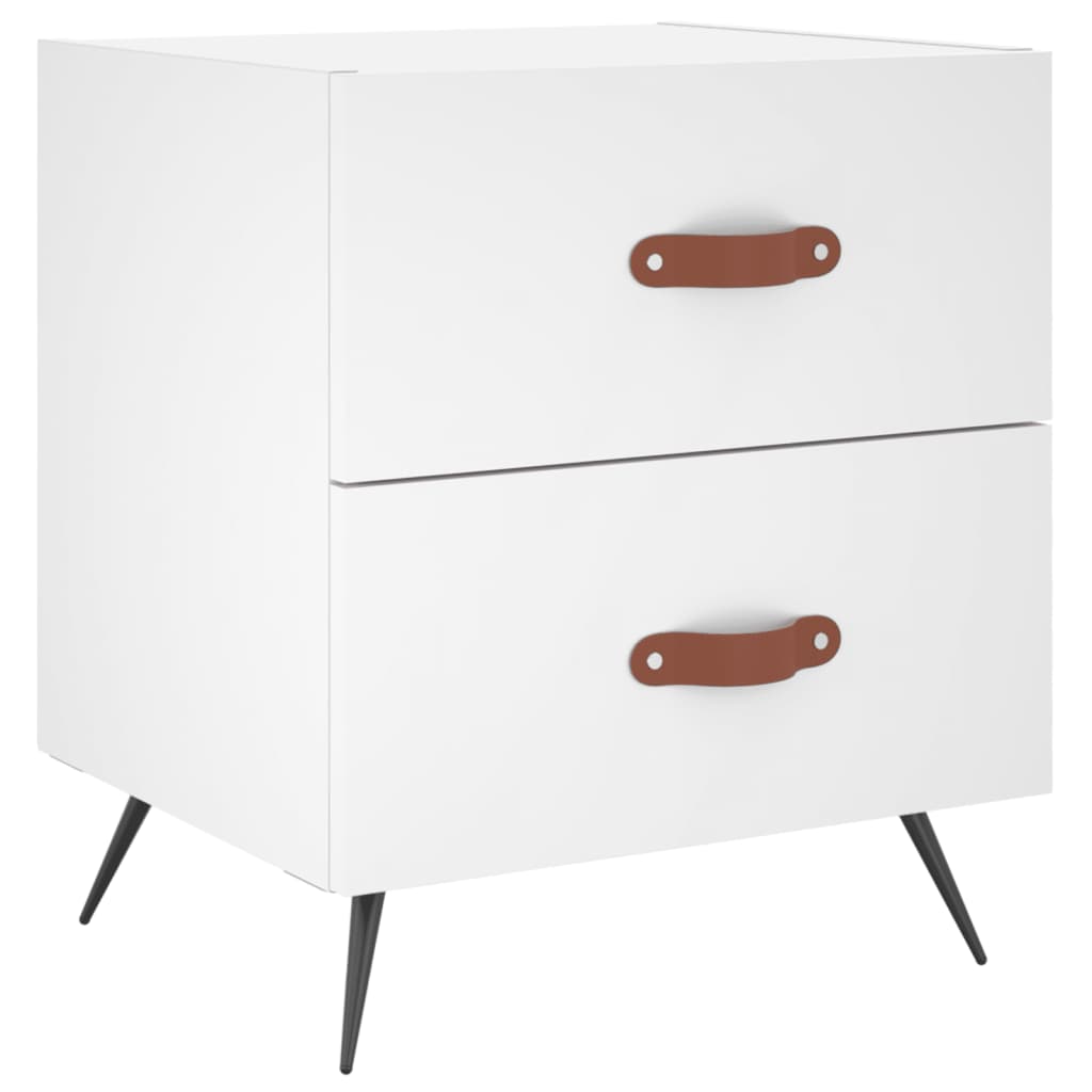 White Bedside Cabinet 40x35x47.5 cm - Engineered Wood
