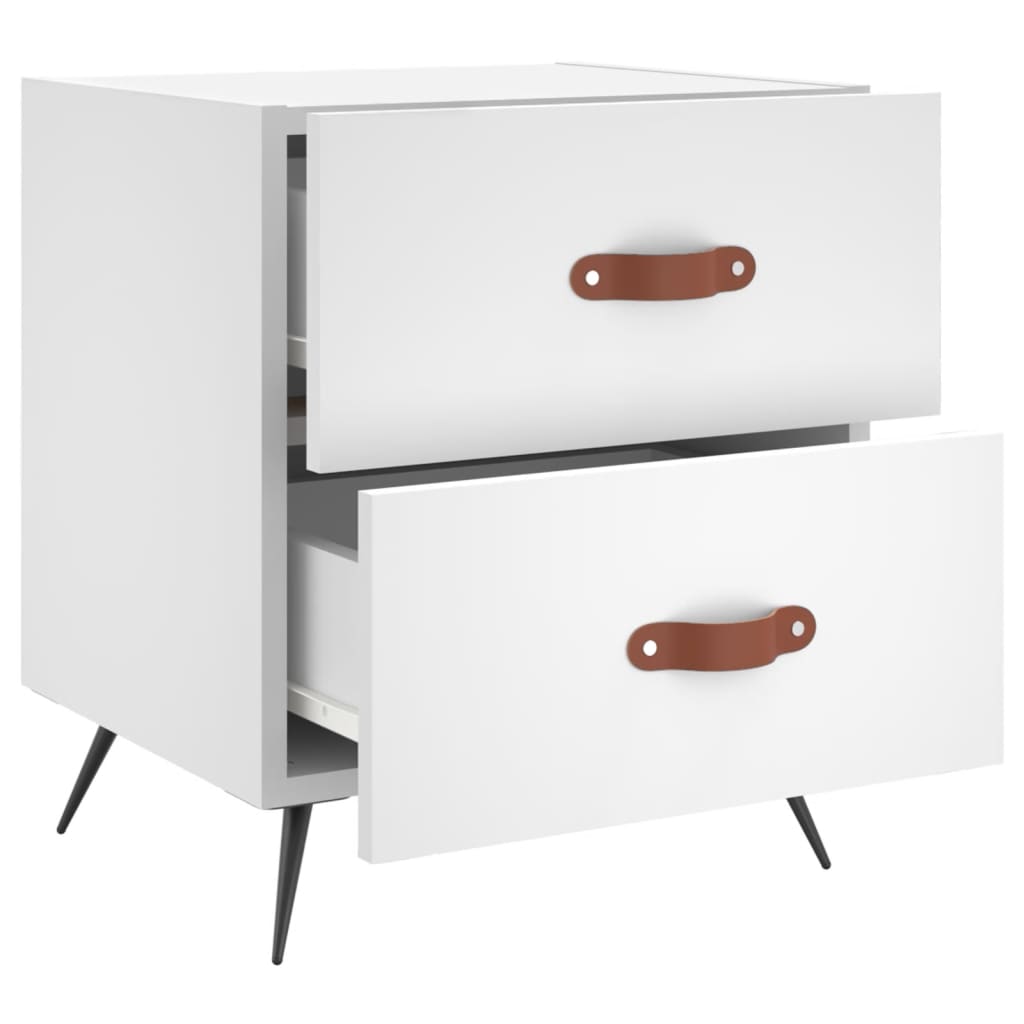 White Bedside Cabinet 40x35x47.5 cm - Engineered Wood